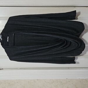 Free to Live Long Sleeve Nursing Top Lightweight Cardigan Charcoal Gray XL